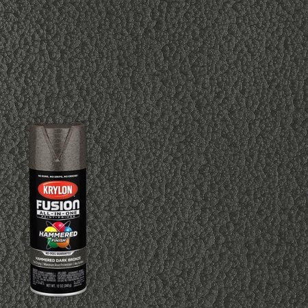 SHORT CUTS Krylon Fusion All-In-One Hammered Dark Bronze Paint+Primer Spray Paint 12 oz K02787007
